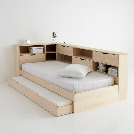 Ideas de almacenaje en dormitorios: cama