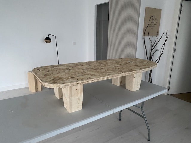 Mesa de madera DIY antes de pintar